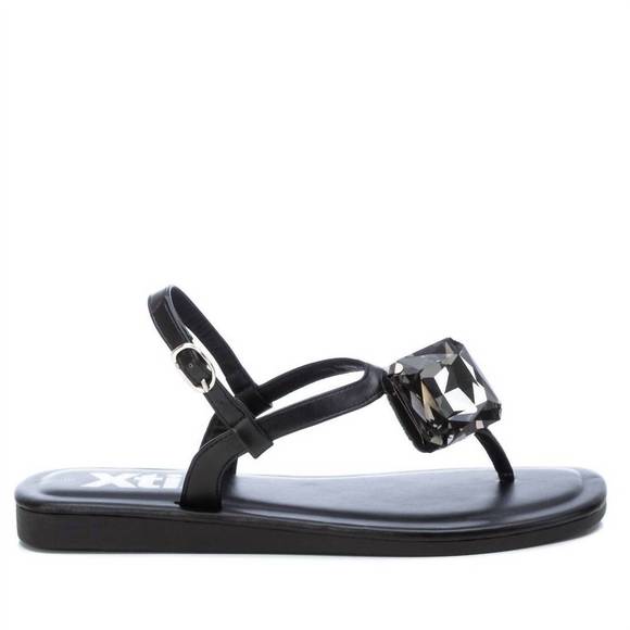 NEW XTI women's flat sandals in black - Picture 2 of 4